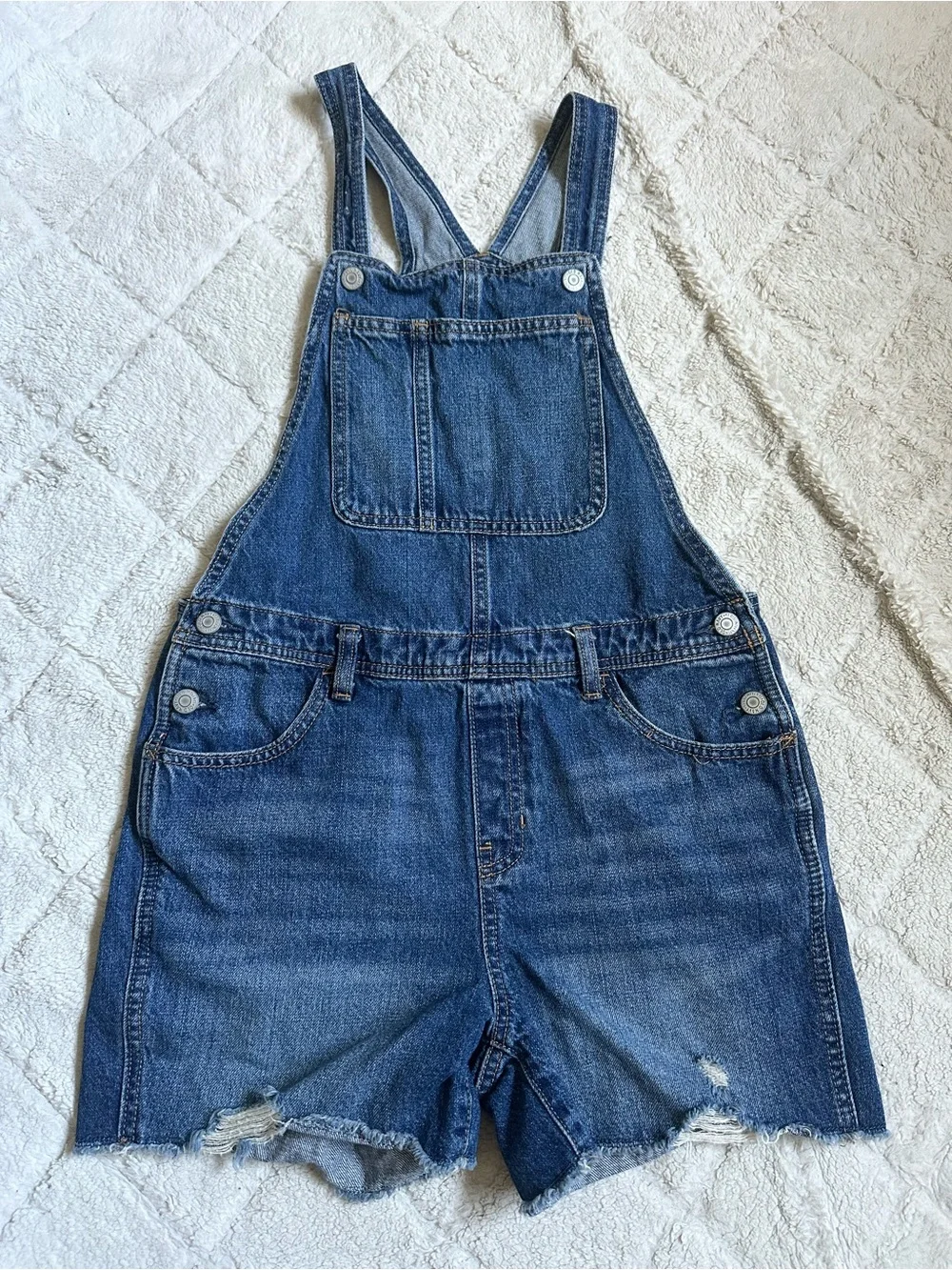 Old Navy | Denim Non-Stretch Jean Cut-Off Shortalls | Size Extra Large (14-16)